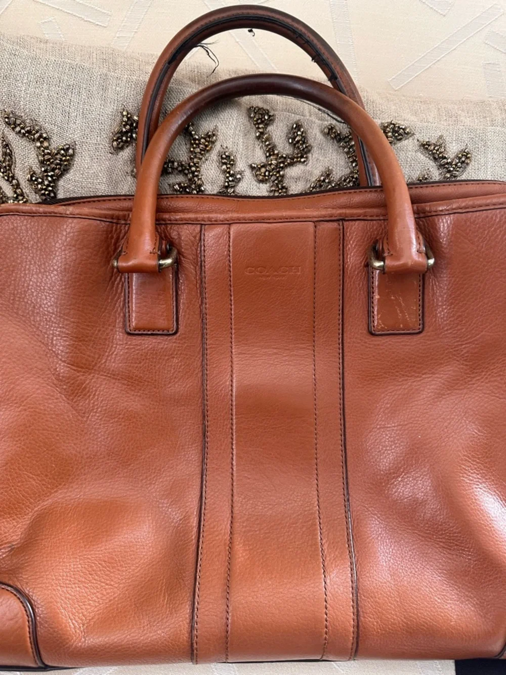 Coach Leather Weekender Bag - Brown - Picture 3 of 11